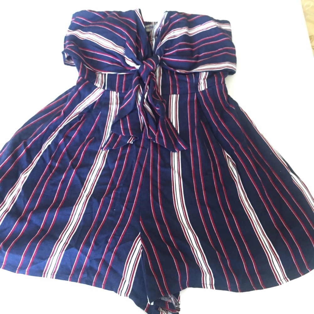 Cute black-red and white romper shorts